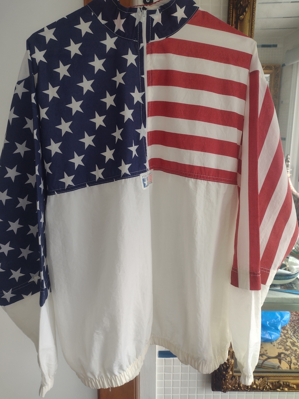 American Flag Print Windbreaker Jacket - Stars & Stripes